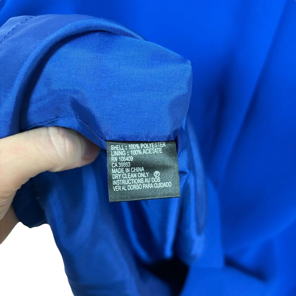 Tahari Arthur Levine Royal Blue Cap Sleeve Dress Women's 10 - Picture 7 of 7
